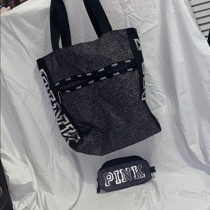 Victoria’s Secret tote bag with bathroom bag